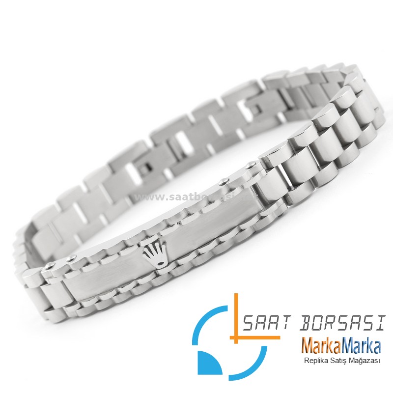 B74-Rolex Silver Çelik Bileklik 