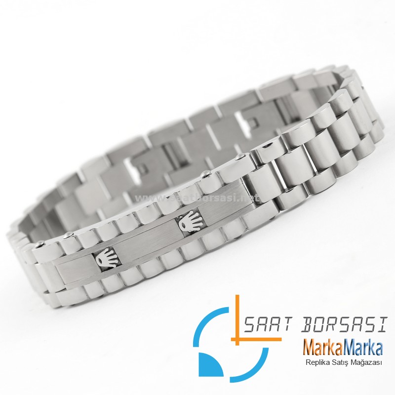 B76-Rolex Silver Çelik Bileklik 