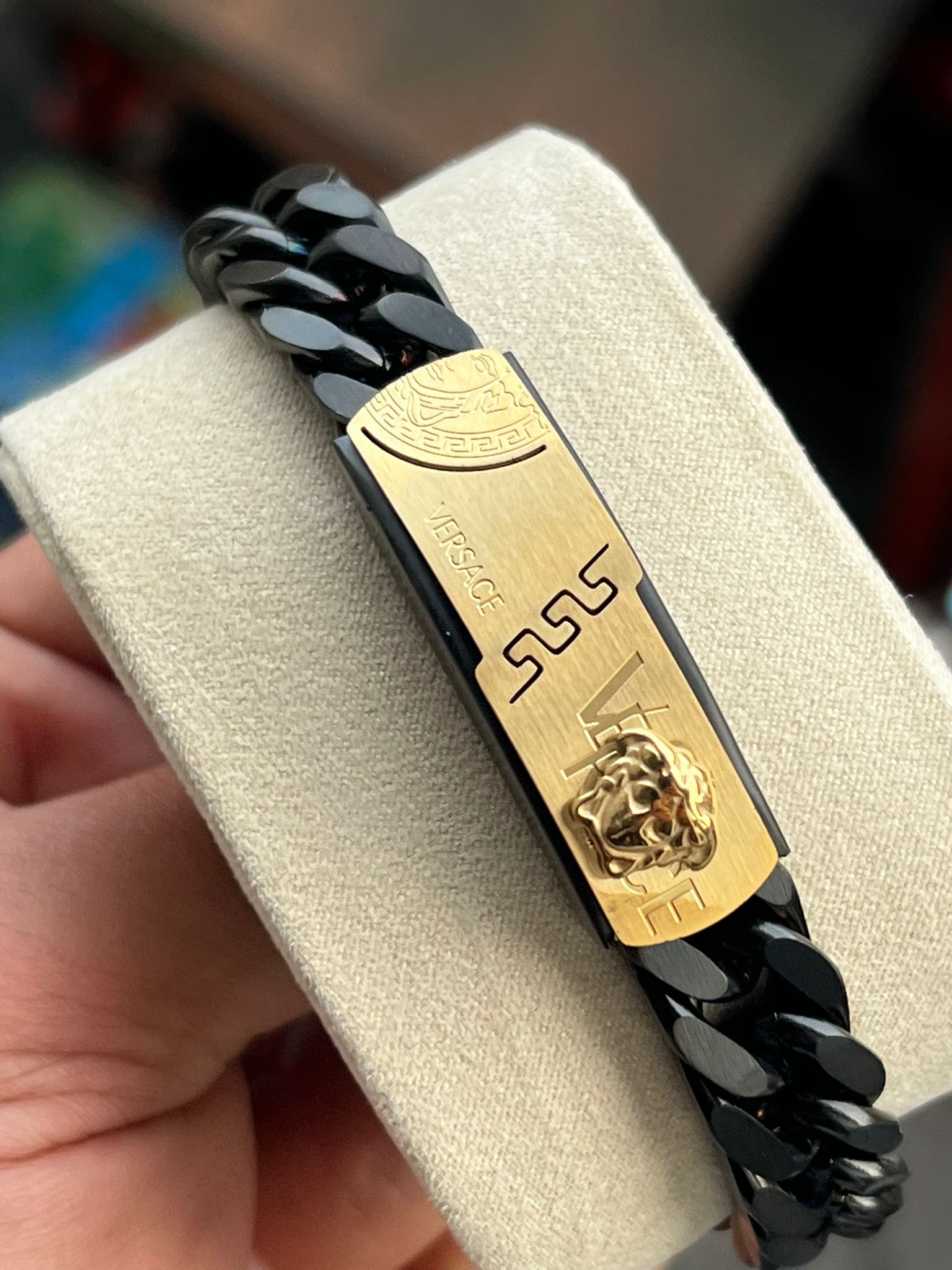 B94-Versace Black/Gold Çelik Bileklik 