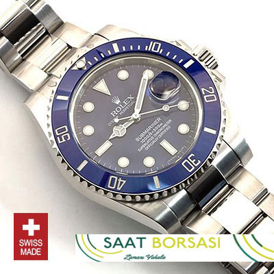 ETA001- Rolex Submariner SS Blue Ceramic (3135 ETA Saat)