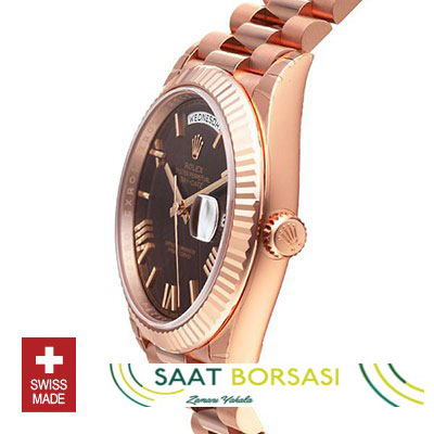 ETA029- Rolex Day-Date 40 Rose Gold Chocolate (3255 ETA Saat)