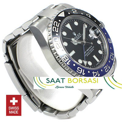 ETA035- Rolex GMT Master II SS Blue Black Ceramic  (3285 ETA Saat)