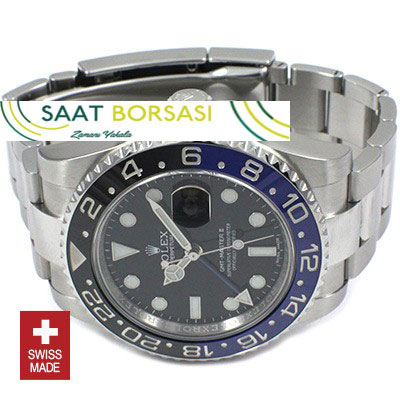 ETA035- Rolex GMT Master II SS Blue Black Ceramic  (3285 ETA Saat)