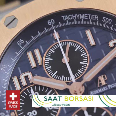 ETA039- Audemars Piguet Royal Oak Offshore 18K Rose Gold 2-tone Blue  (3126 ETA Saat)