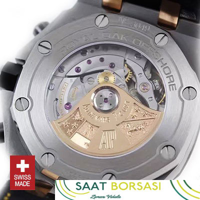 ETA039- Audemars Piguet Royal Oak Offshore 18K Rose Gold 2-tone Blue  (3126 ETA Saat)