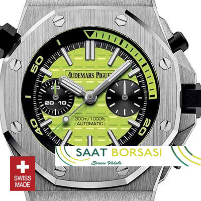 ETA042- Audemars Piguet Royal Oak Offshore Diver Chronograph Green (7750 ETA Saat)