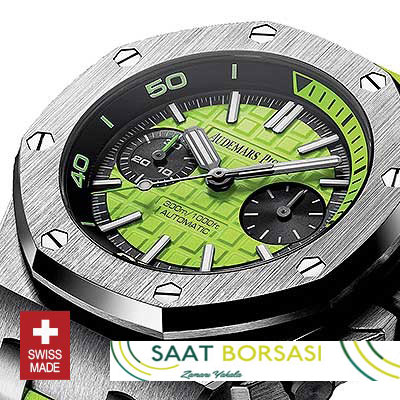 ETA042- Audemars Piguet Royal Oak Offshore Diver Chronograph Green (7750 ETA Saat)