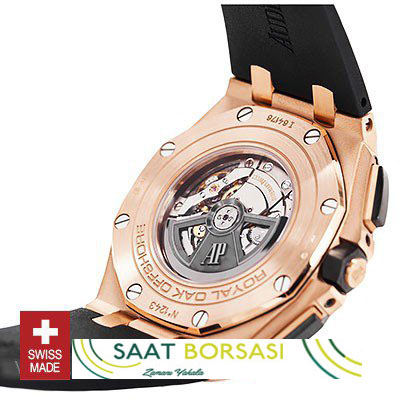 ETA053- Audemars Piguet Royal Oak Offshore Novelty Chronograph 2017 Rose Gold Ceramic Black   (7750ETA Saat)