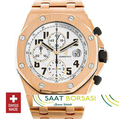 ETA057- Audemars Piguet Royal Oak Offshore Rose Gold White Dial   (7750ETA Saat)