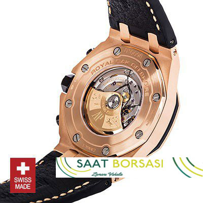 ETA058- Audemars Piguet Royal Oak Offshore Rose Gold 2014 Pink Dial Leather (7750ETA Saat)