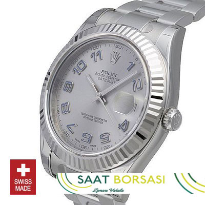 ETA067- Rolex Datejust II SS Silver Arabic (3136 ETA Saat)