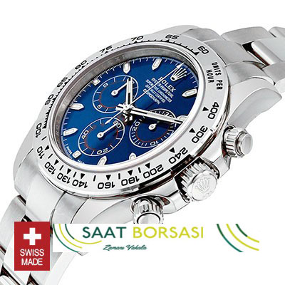 ETA074-Rolex Daytona 2016 White Gold Blue (4130 ETA Saat)