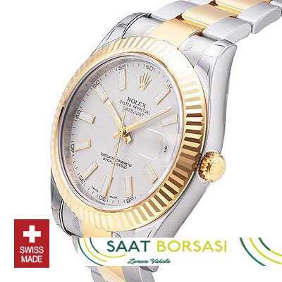 ETA075- Rolex Datejust II 2Tone White  (3136 ETA Saat)