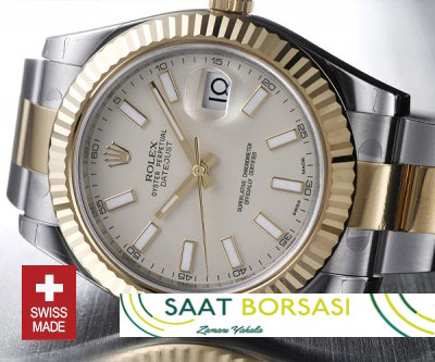 ETA075- Rolex Datejust II 2Tone White  (3136 ETA Saat)