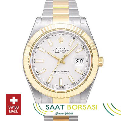 ETA075- Rolex Datejust II 2Tone White  (3136 ETA Saat)