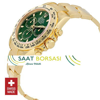 ETA083- Rolex Daytona 2016 Yellow Gold Green  (7750 ETA Saat)