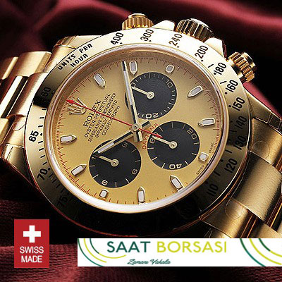 ETA085- Rolex Daytona Gold Black  (7750 ETA Saat)