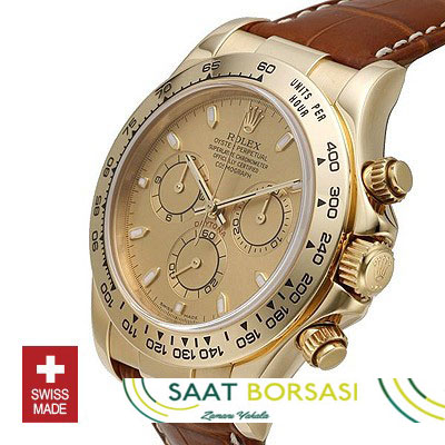 ETA090- Rolex Daytona Leather Gold (7750 ETA Saat)