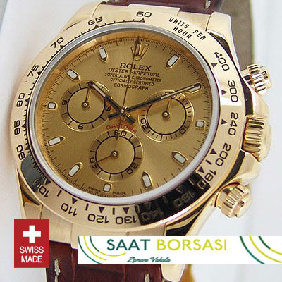 ETA090- Rolex Daytona Leather Gold (7750 ETA Saat)