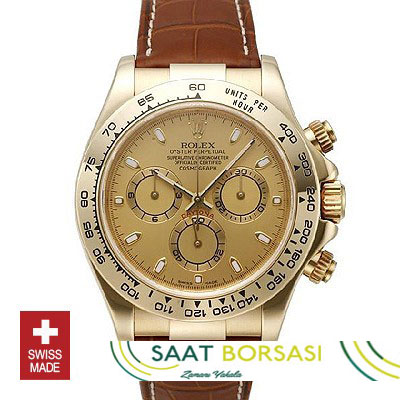 ETA090- Rolex Daytona Leather Gold (7750 ETA Saat)