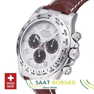 ETA092- Rolex Daytona Leather SS White (7750 ETA Saat)