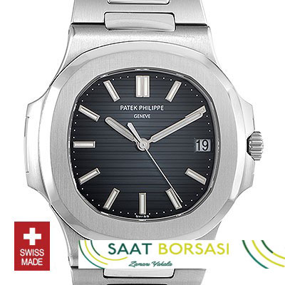 ETA094- Patek Philippe Stainless Steel Nautilus Black Dial (7750 ETA Saat)