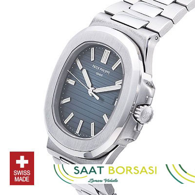 ETA095- Patek Philippe Stainless Steel Nautilus Blue Dial (7750 ETA Saat)