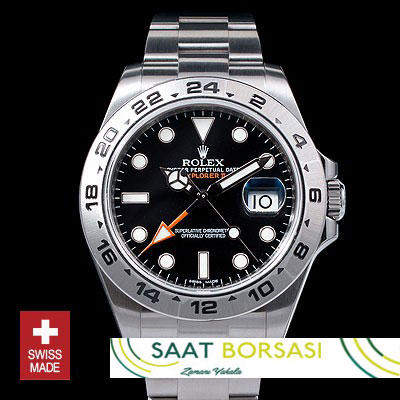 ETA102- Rolex Explorer II Black SS (3187 ETA Saat)