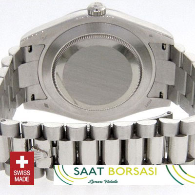 ETA118- Rolex Day-Date II SS Silver Roma (3156 ETA Saat)