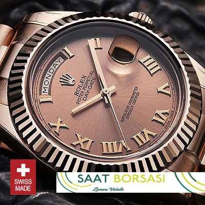 ETA123- Rolex Day-Date II Gold Gold Roma (3156 ETA Saat)