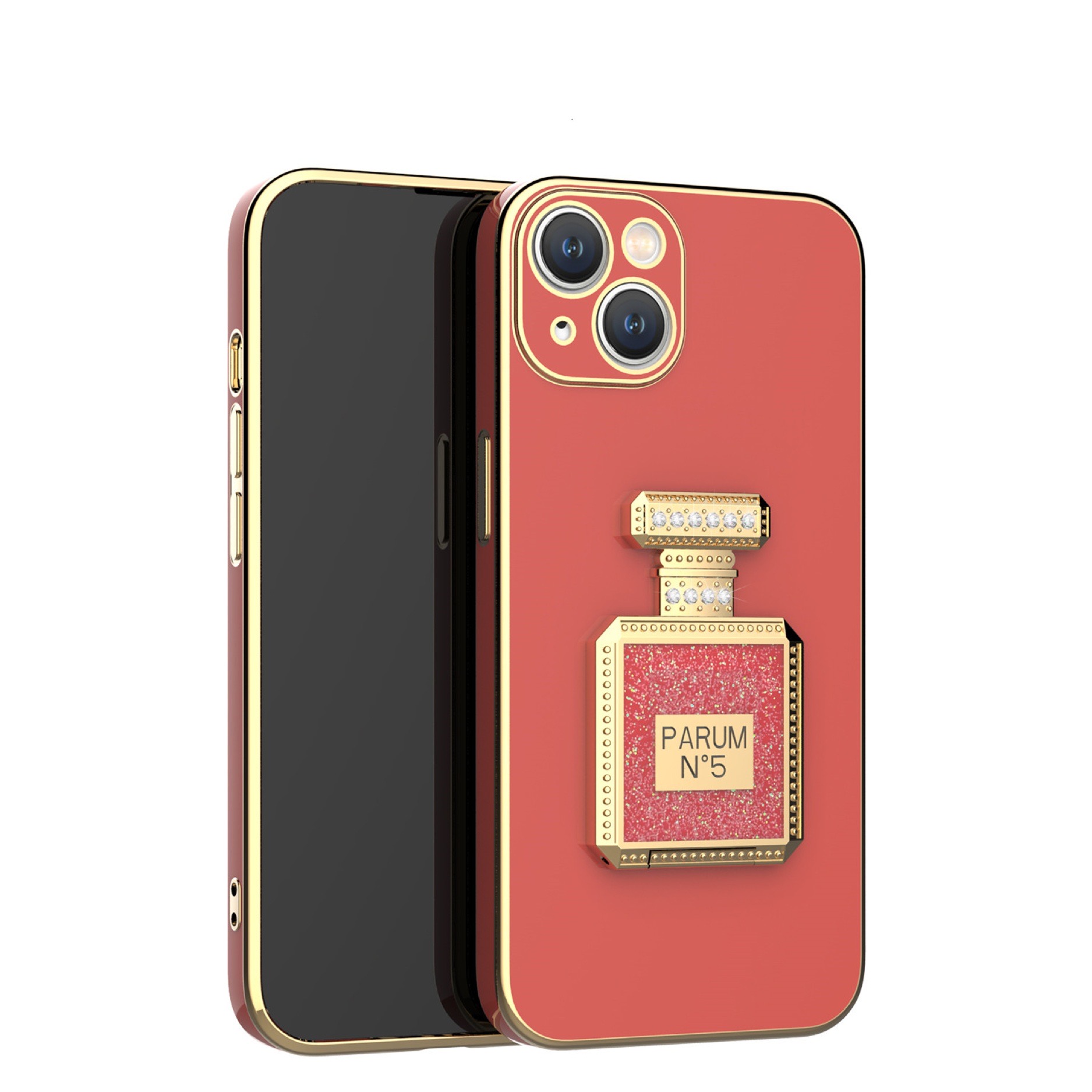 K012-Iphone Dekoratif+Aynalı Kılıf - Kırmızı