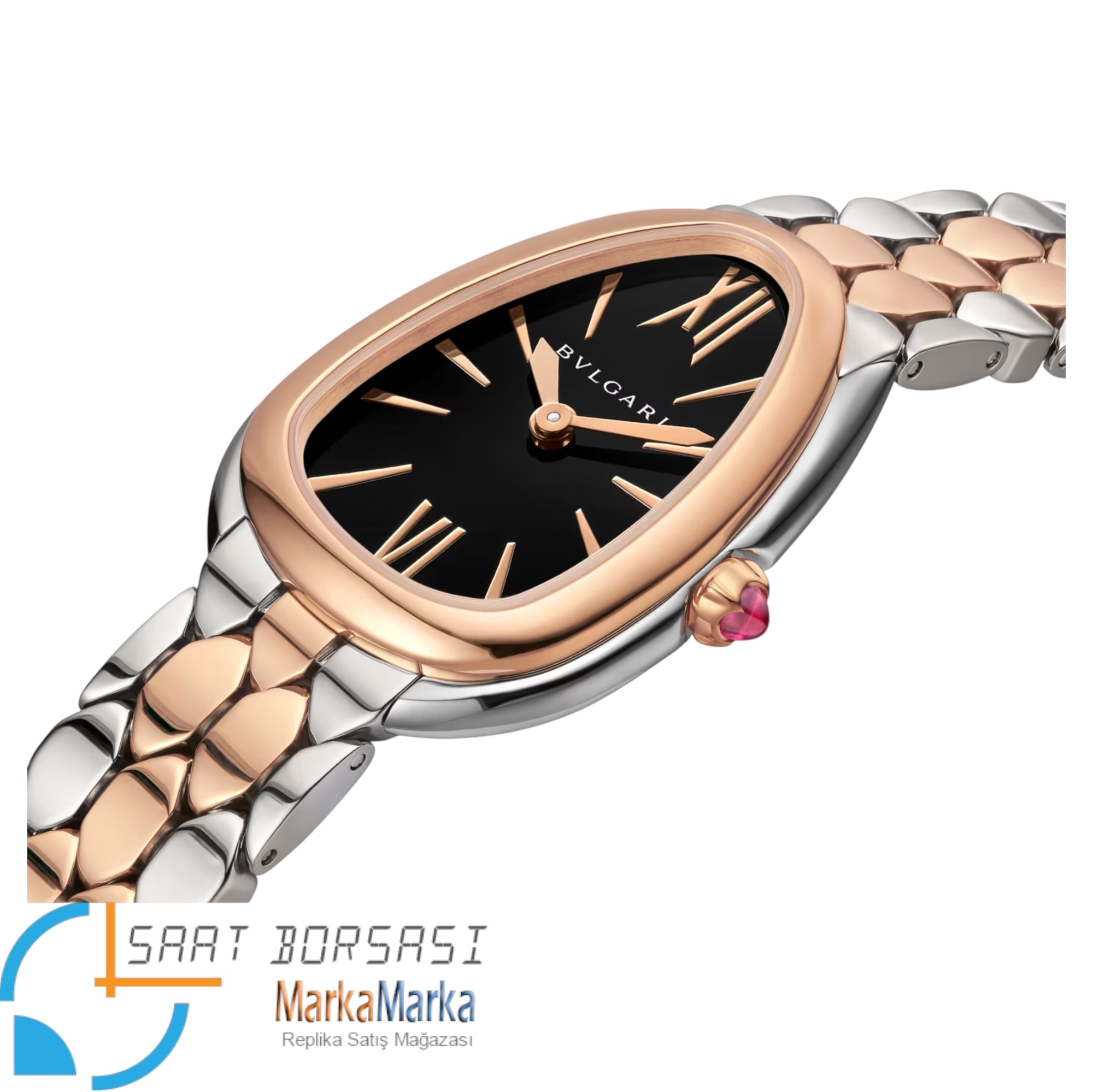 MB012- Bvlgari Serpenti Seduttori Silver/Rose -36mm