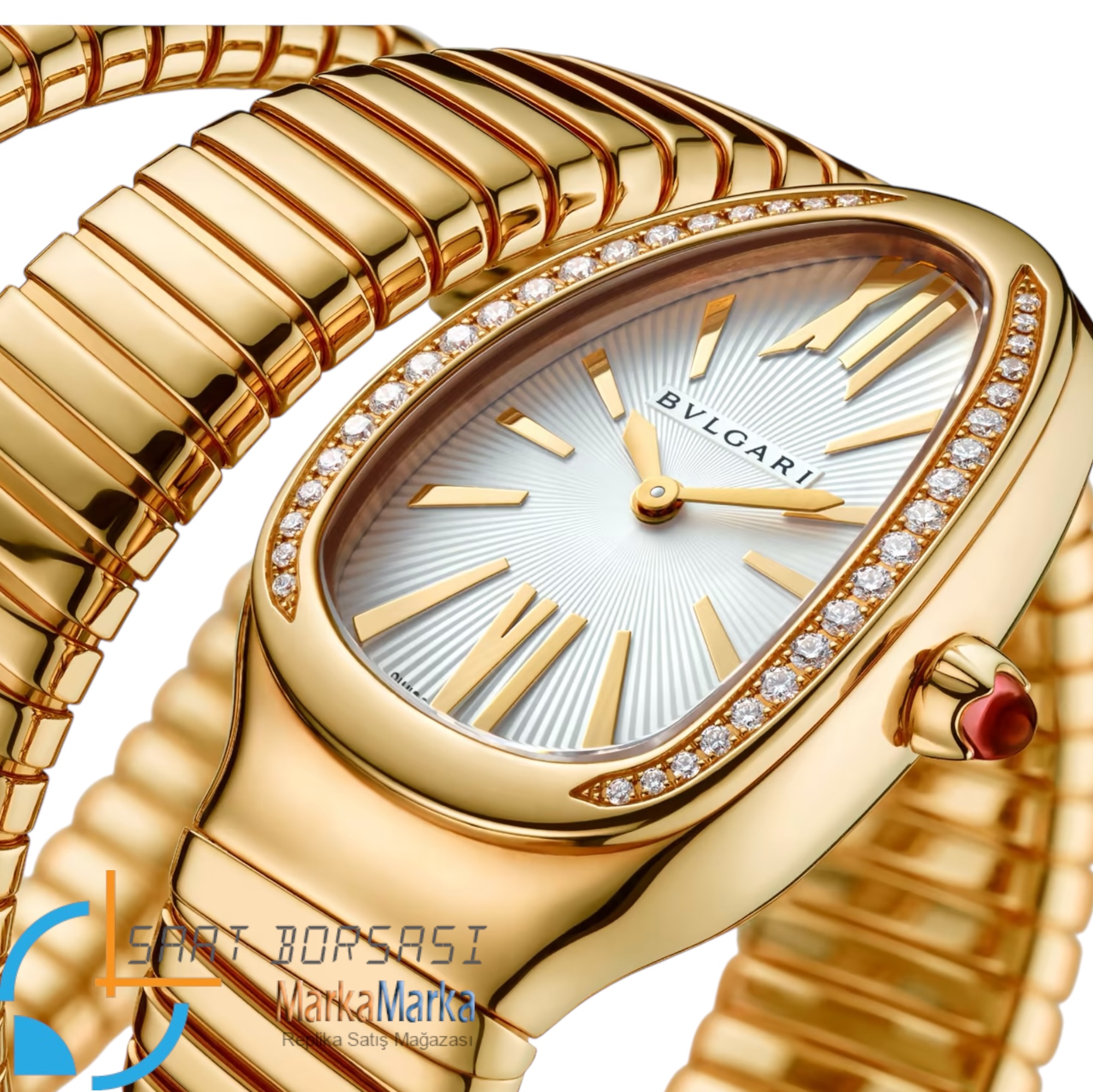 MB060- Bvlgari Serpenti Tubogas Double Spiral Gold -35mm