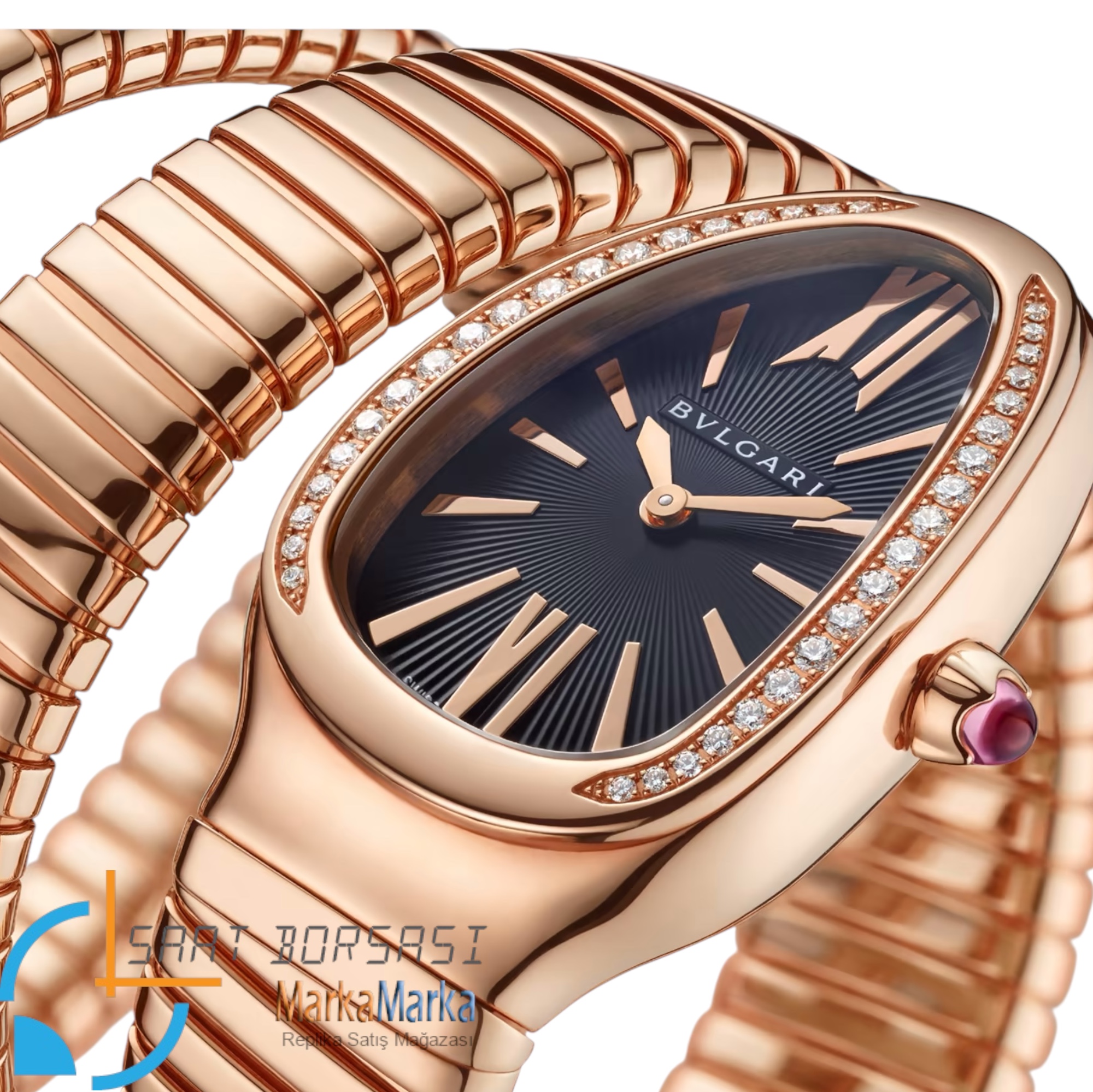 MB061- Bvlgari Serpenti Tubogas Double Spiral Rose -35mm