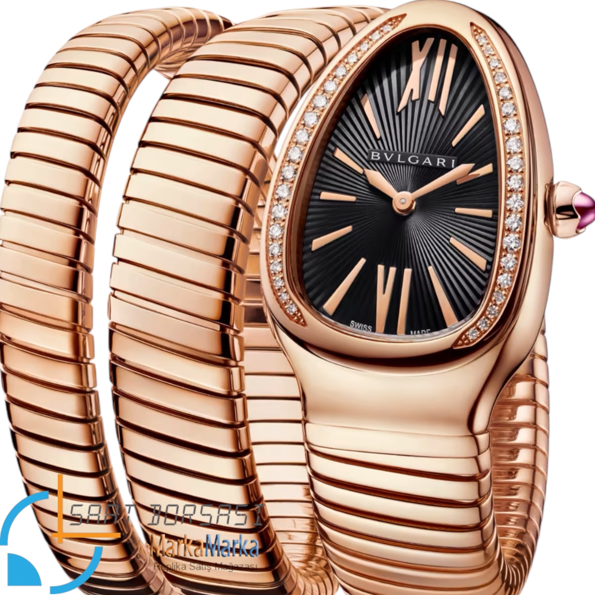 MB061- Bvlgari Serpenti Tubogas Double Spiral Rose -35mm
