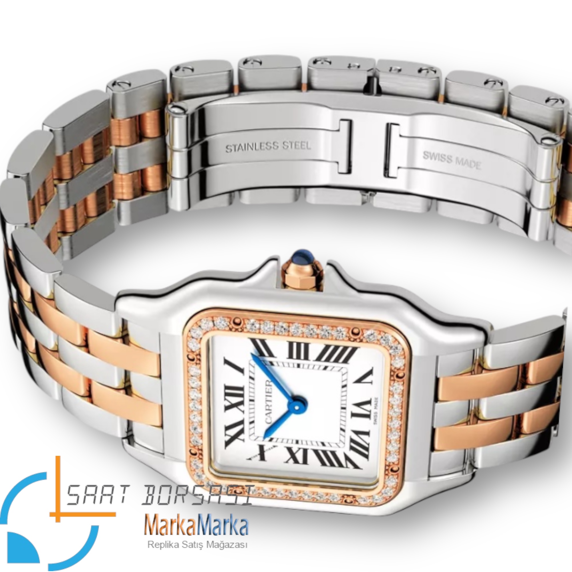 MB090- Cartier Panthere De Cartier Rose/Silver Medium- 27mm