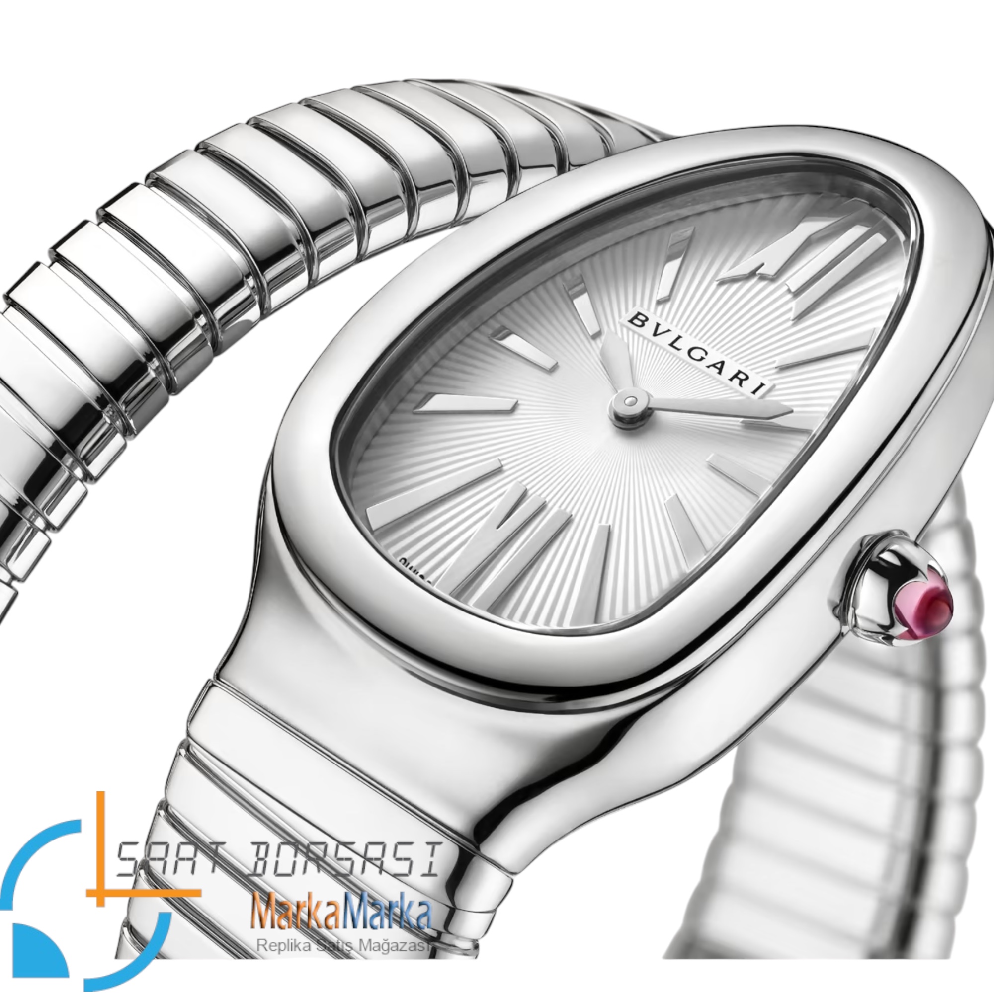 MM0055- Bvlgari Serpenti Tubogas Single Spiral Silver -35mm