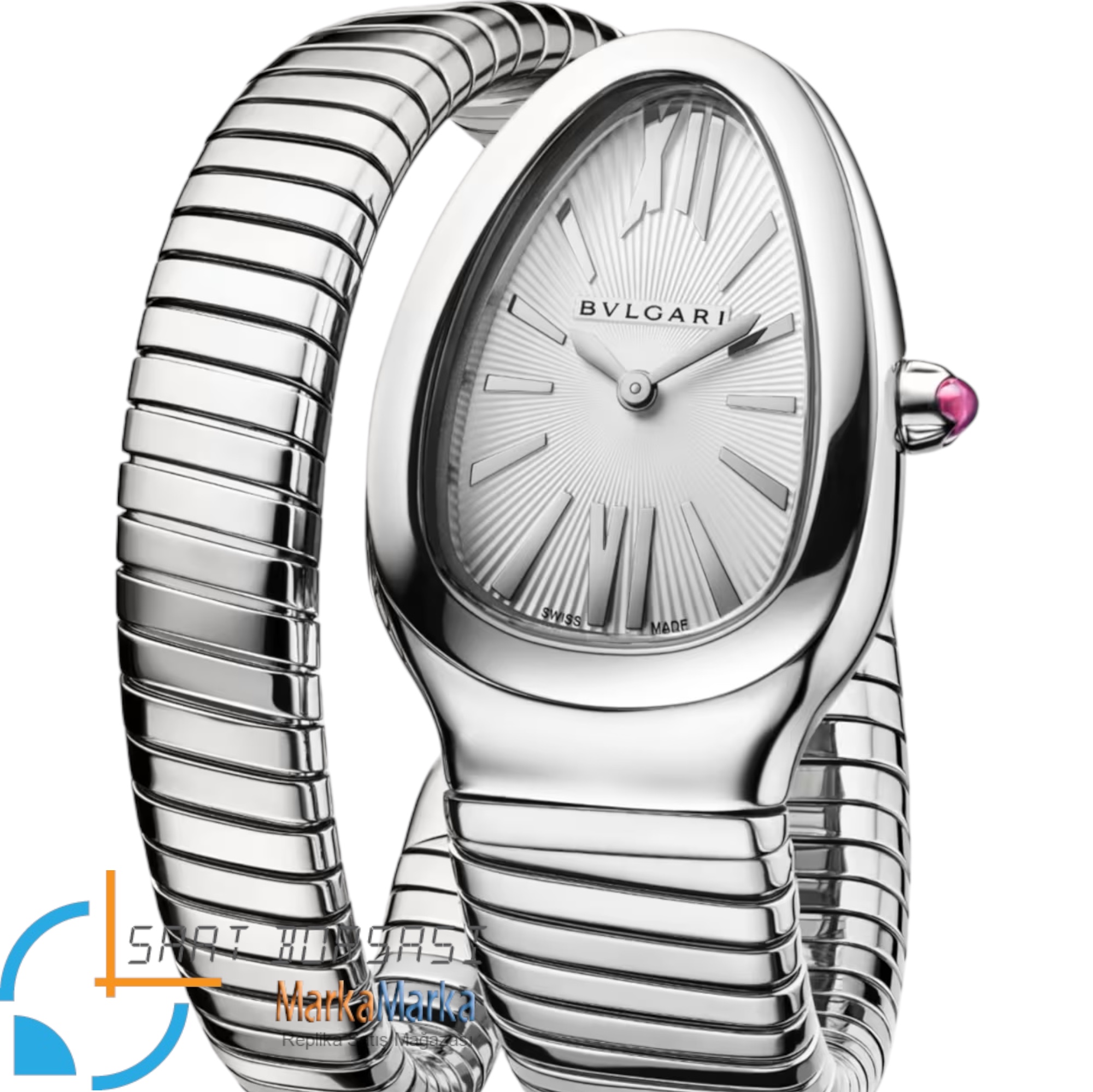 MM0055- Bvlgari Serpenti Tubogas Single Spiral Silver -35mm