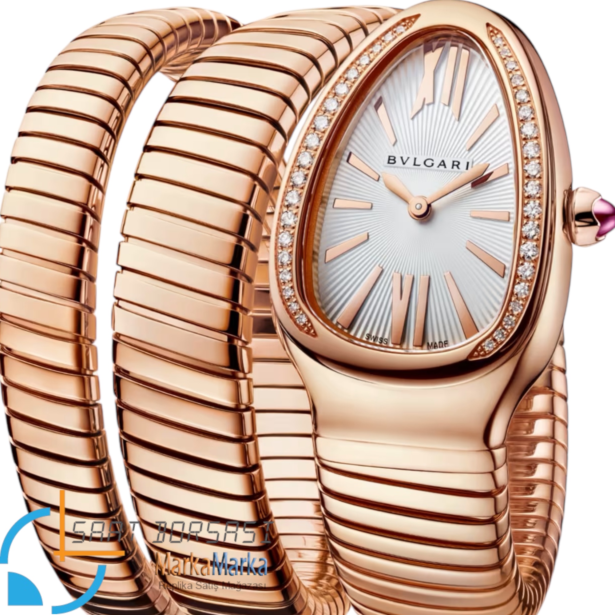 MM0073- Bvlgari Serpenti Tubogas Double Spiral Rose -35mm