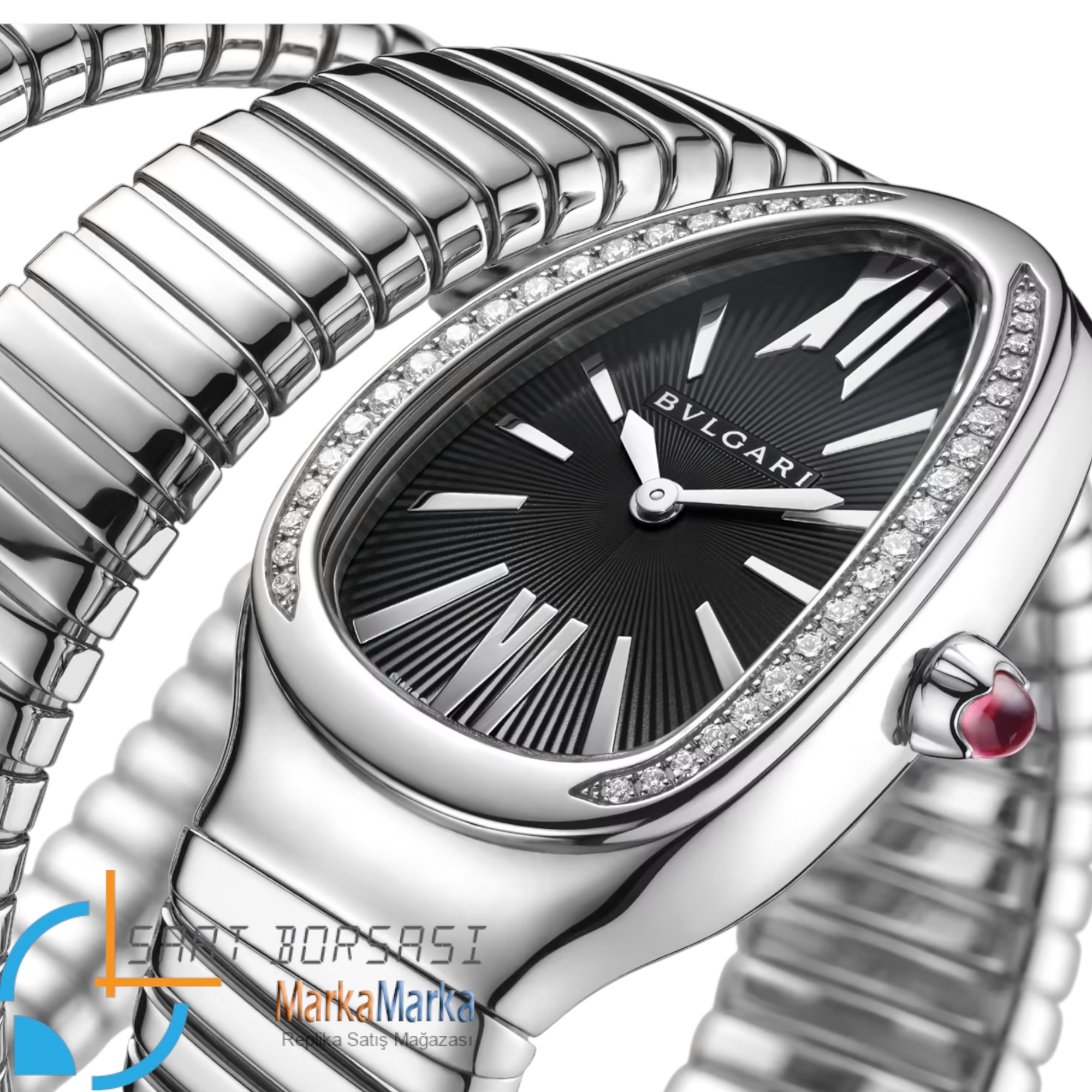 MM0075- Bvlgari Serpenti Tubogas Double Spiral Silver -35mm