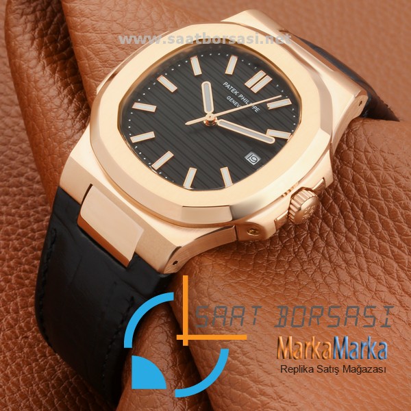 MM1194- Patek Philippe Geneve Nautilus Siyah Kadran Gold Kasa