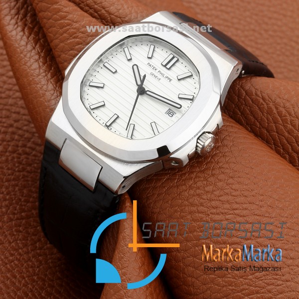 MM1229- Patek Philippe Geneve Nautilus Beyaz Kadran Gümüş Kasa