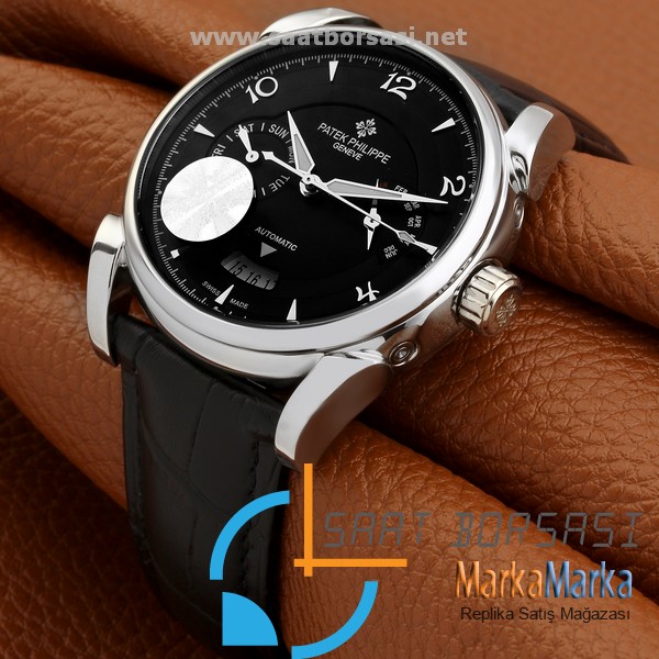 MM1323- Patek Philippe Gümüş Kasa Siyah Kadran Otomatik