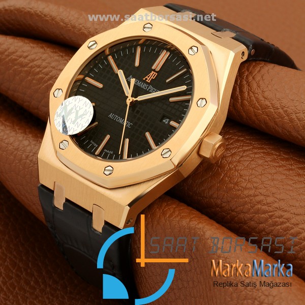 MM1331- Audemars Piguet Royal Oak Gold Kasa Siyah Kadran Otomatik