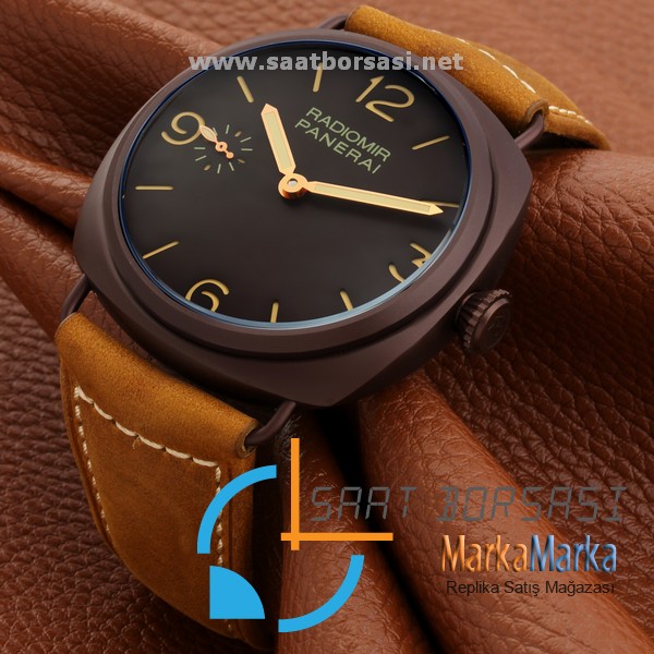 MM1387- Panerai Radiomir GMT Siyah Kadran Nubuk Kordon