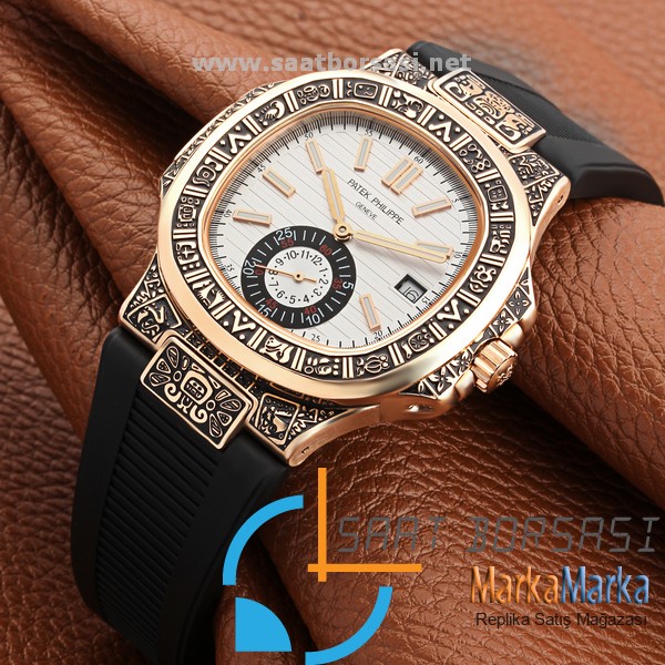 MM1464- Patek Philippe Geneve Nautilus İşlemeli Gold Kasa