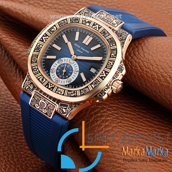 MM1465- Patek Philippe Geneve Nautilus İşlemeli Gold Kasa 