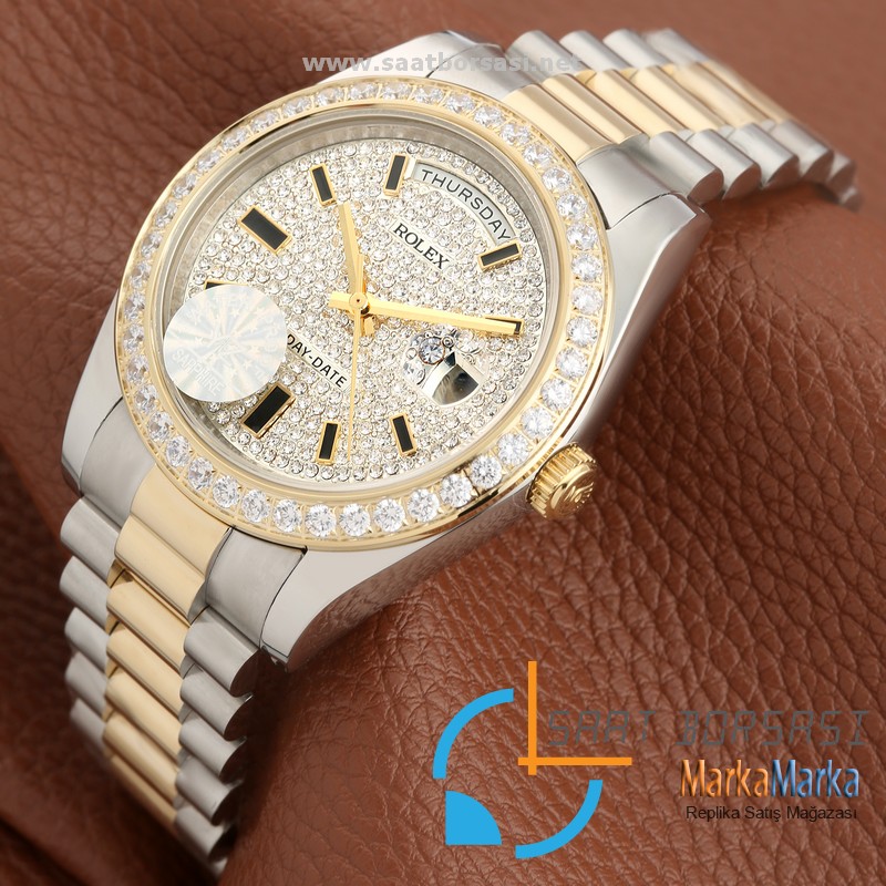 MM1658- Rolex Oyster Perpetual Day-Date-Diamond-Rose/Silver