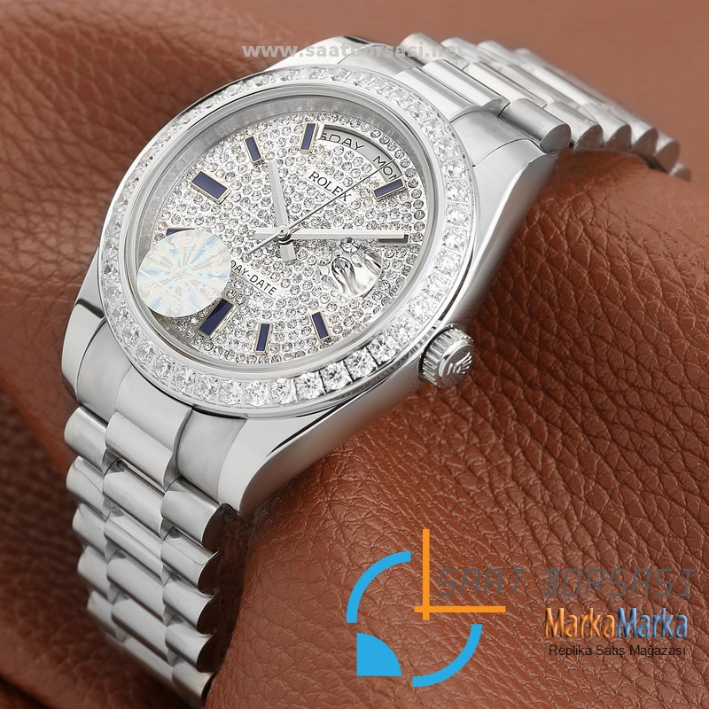 MM1660- Rolex Oyster Perpetual Day-Date-Diamond-Silver