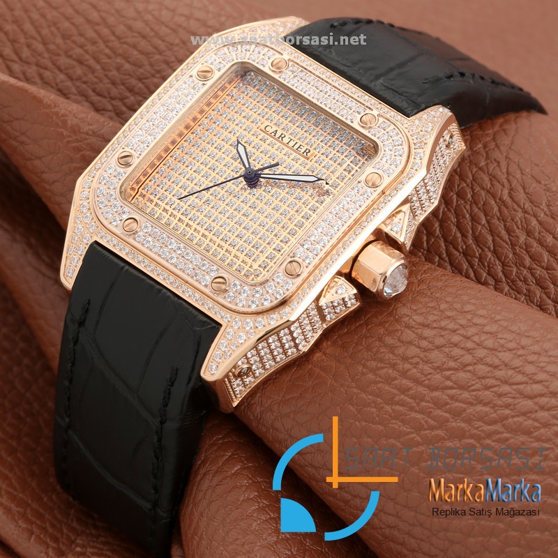 MM1678- Cartier Santos 100 Diamond Gold